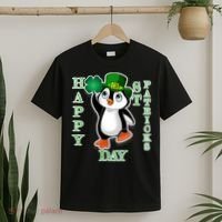 Cute Penguin Happy St Patricks Day T-Shirt thumb 2