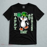 Cute Penguin Happy St Patricks Day T-Shirt thumb 5
