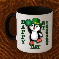 Cute Penguin Happy St Patricks Day Coffee Mug thumb 2