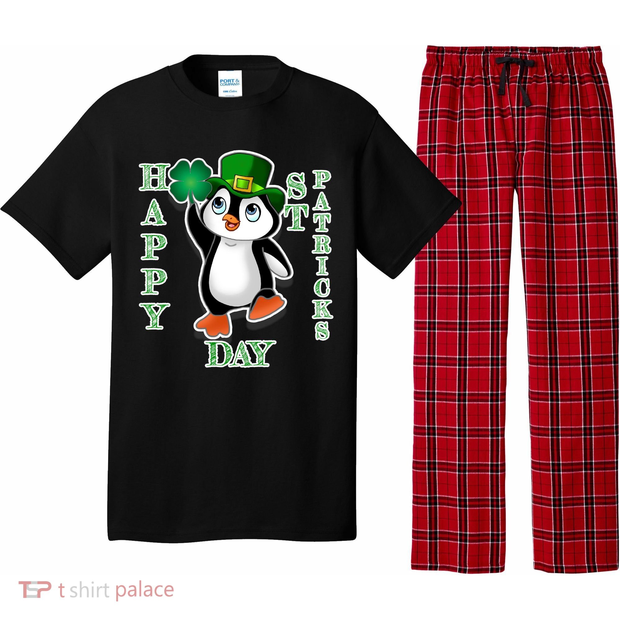 Cute Penguin Happy St Patricks Day Pajama Set