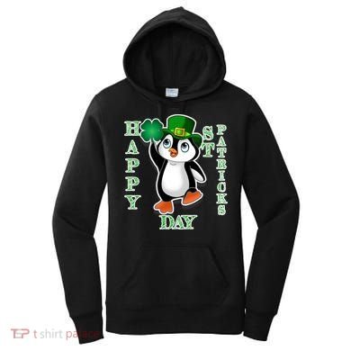 Cute Penguin Happy St Patricks Day Women's Hoodie