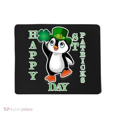 Cute Penguin Happy St Patricks Day Mousepad