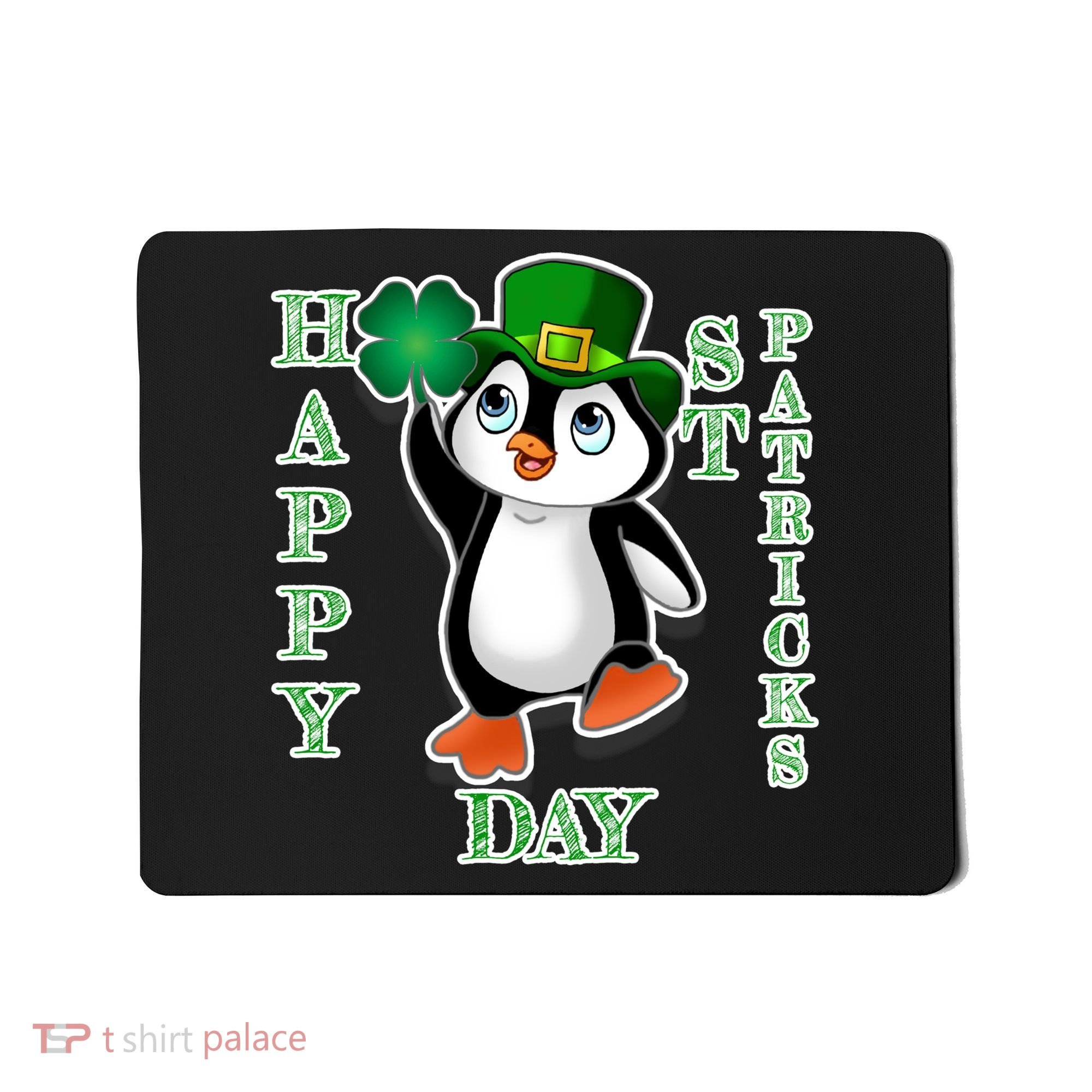 Cute Penguin Happy St Patricks Day Mousepad