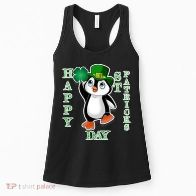 Cute Penguin Happy St Patricks Day Women's Tank Top