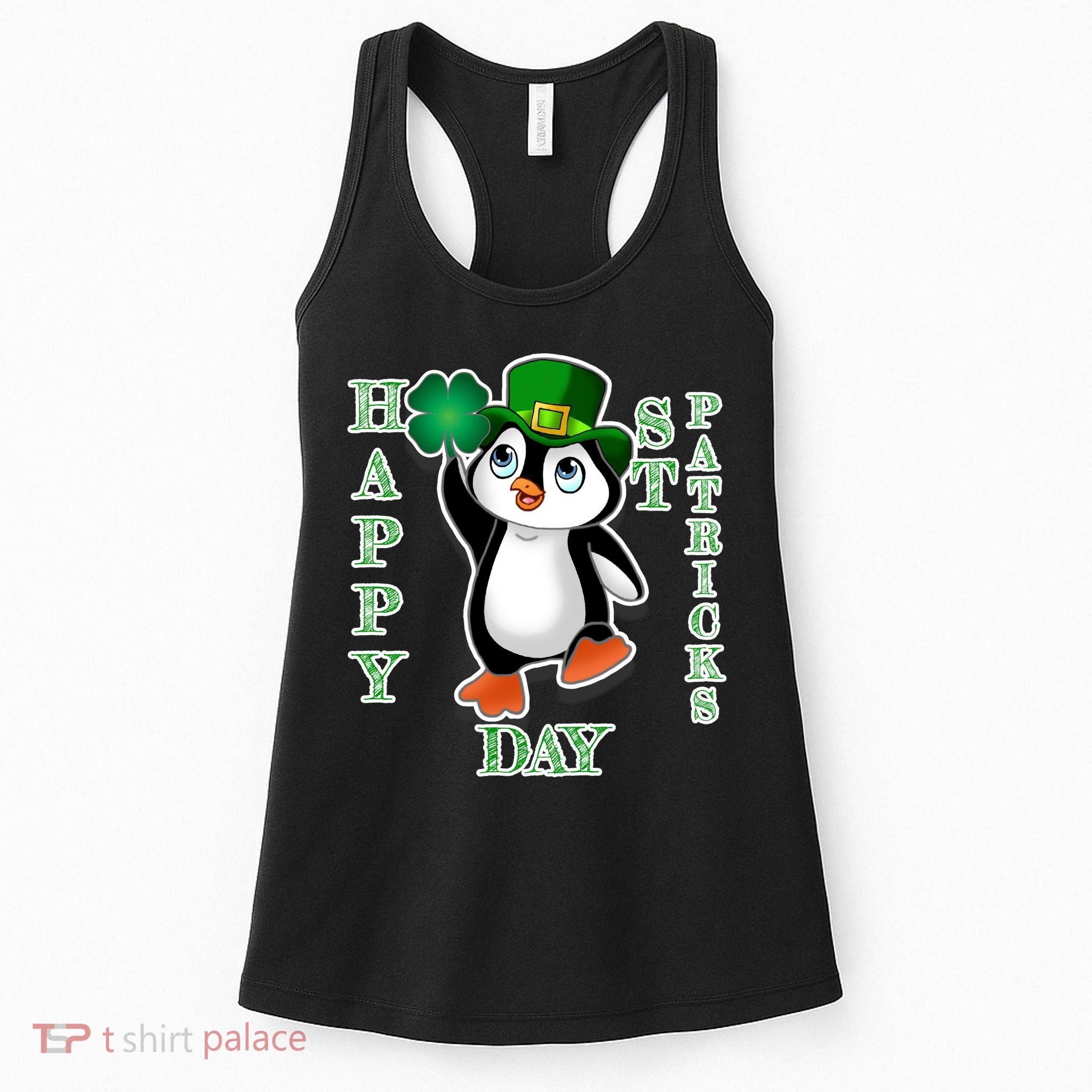 Cute Penguin Happy St Patricks Day Women's Tank Top