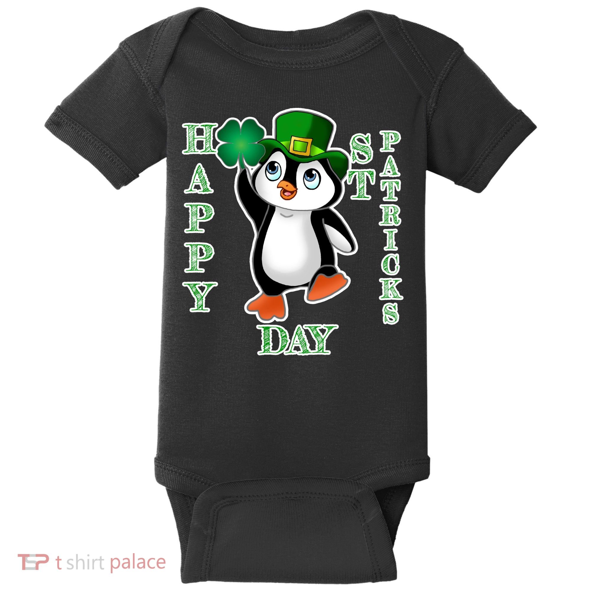 Cute Penguin Happy St Patricks Day Baby Bodysuit