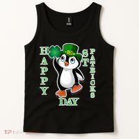 Cute Penguin Happy St Patricks Day Tank Top thumb 2