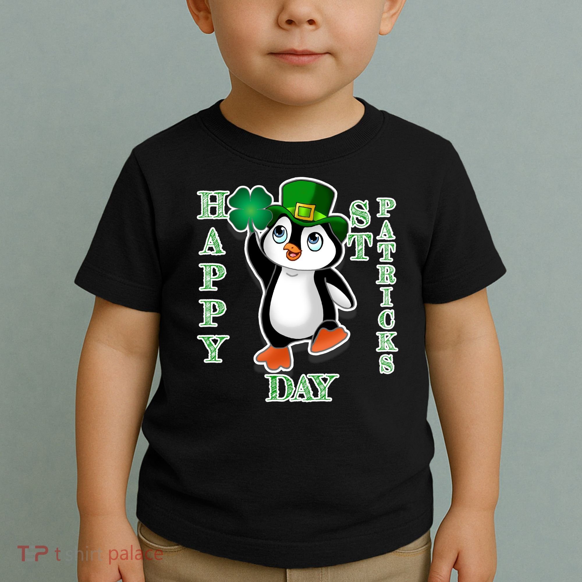 Cute Penguin Happy St Patricks Day Toddler T-Shirt