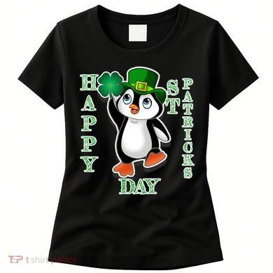 Cute Penguin Happy St Patricks Day Women's T-Shirt