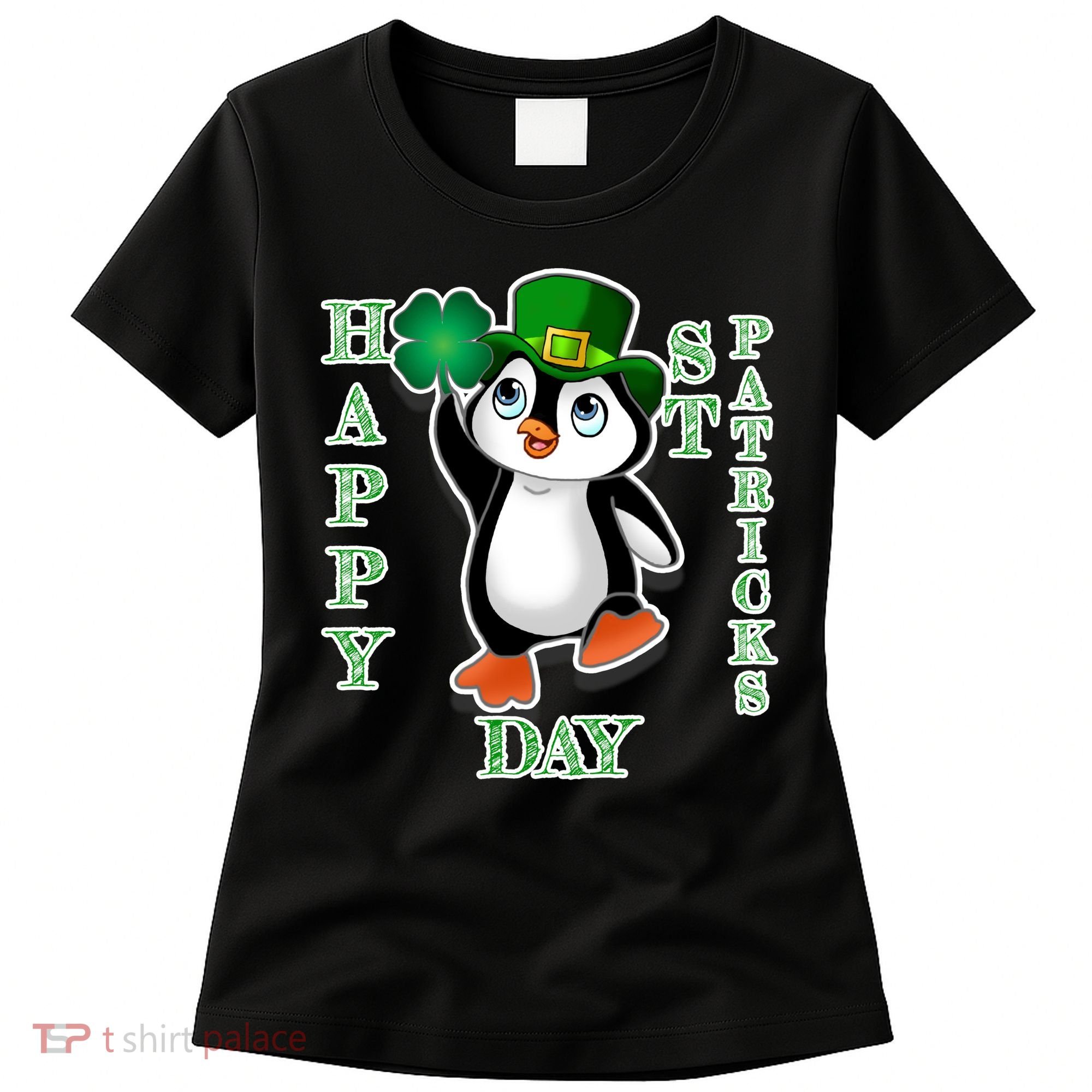 Cute Penguin Happy St Patricks Day Women's T-Shirt