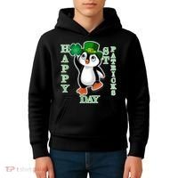 Cute Penguin Happy St Patricks Day Kids Hoodie thumb 4