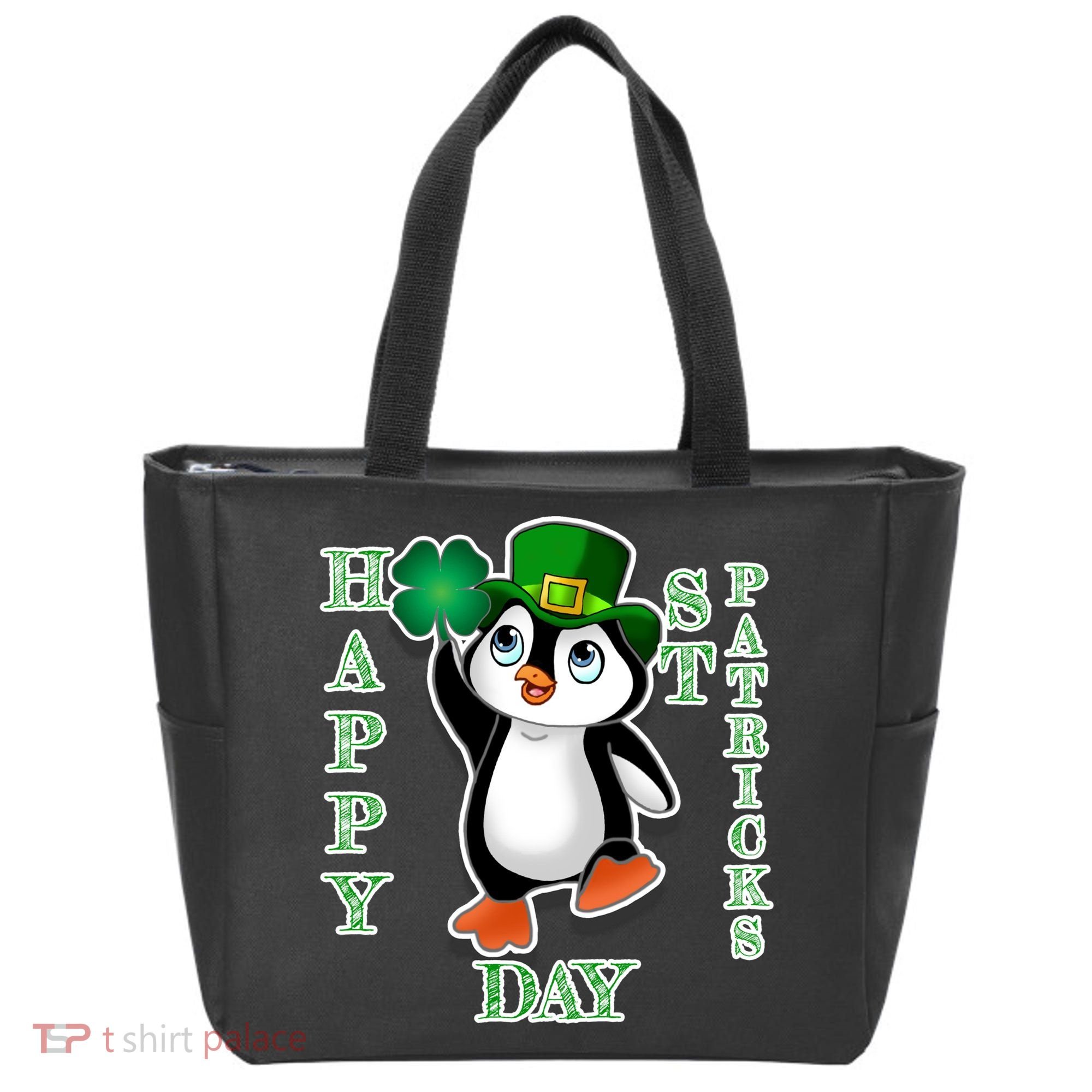 Cute Penguin Happy St Patricks Day Tote Bag