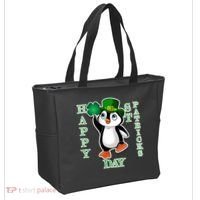 Cute Penguin Happy St Patricks Day Tote Bag thumb 2