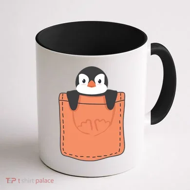 Cute Penguin In Pocket Coffee Mug back