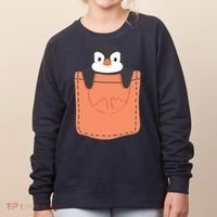 Cute Penguin In Pocket Women's Sweatshirt thumb 0