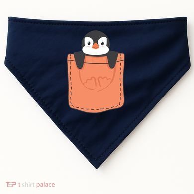 Cute Penguin In Pocket USA-Made Doggie Bandana