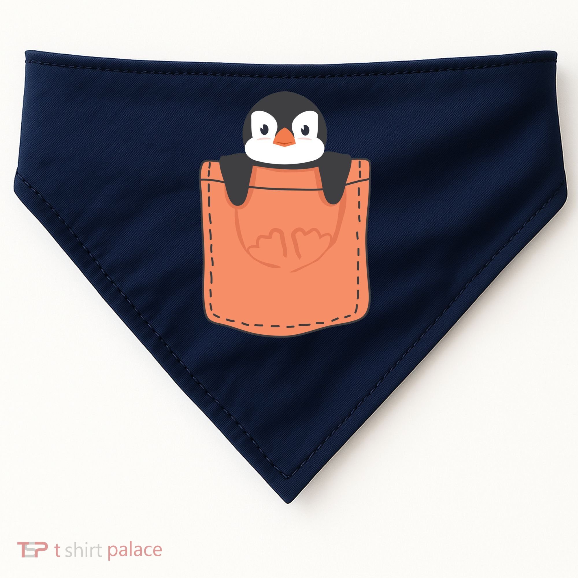 Cute Penguin In Pocket USA-Made Doggie Bandana