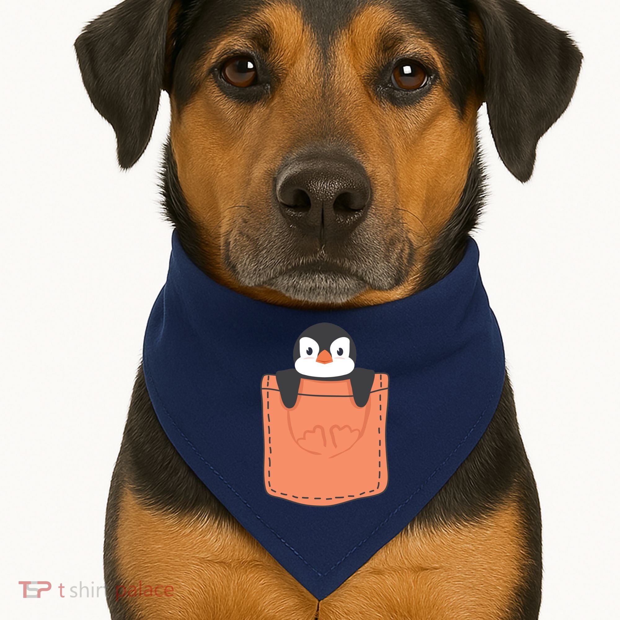 Cute Penguin In Pocket USA-Made Doggie Bandana