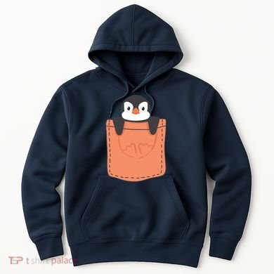 Cute Penguin In Pocket Hoodie