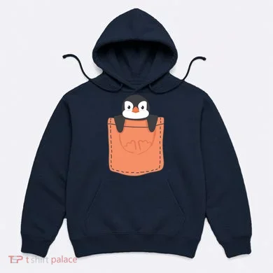 Cute Penguin In Pocket Hoodie