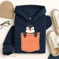 Cute Penguin In Pocket Hoodie thumb 4