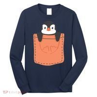 Cute Penguin In Pocket Long Sleeve Shirt thumb 0