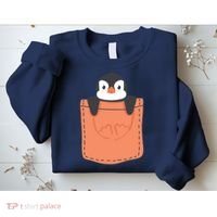 Cute Penguin In Pocket Sweatshirt thumb 2