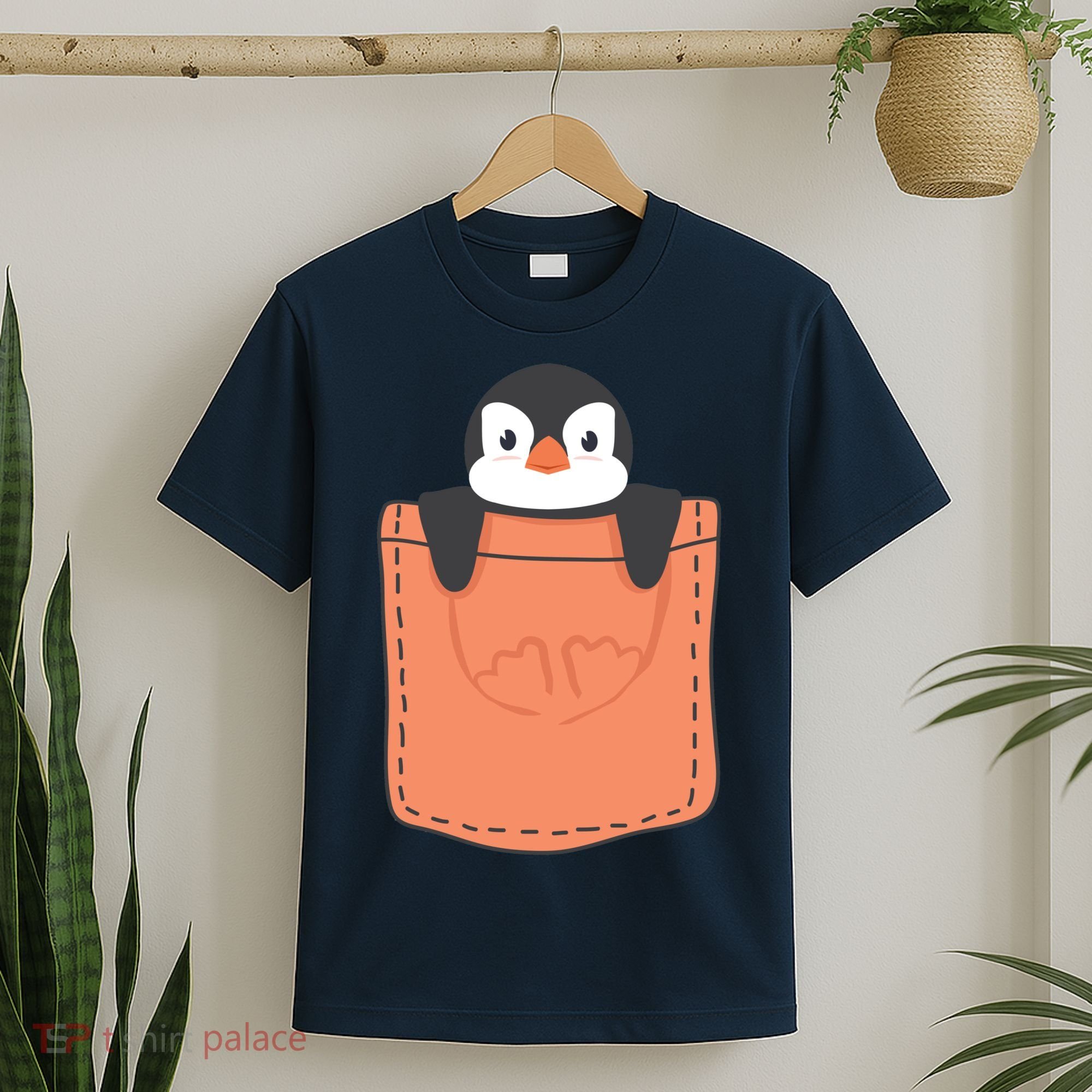 Cute Penguin In Pocket T-Shirt