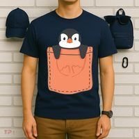 Cute Penguin In Pocket T-Shirt thumb 6