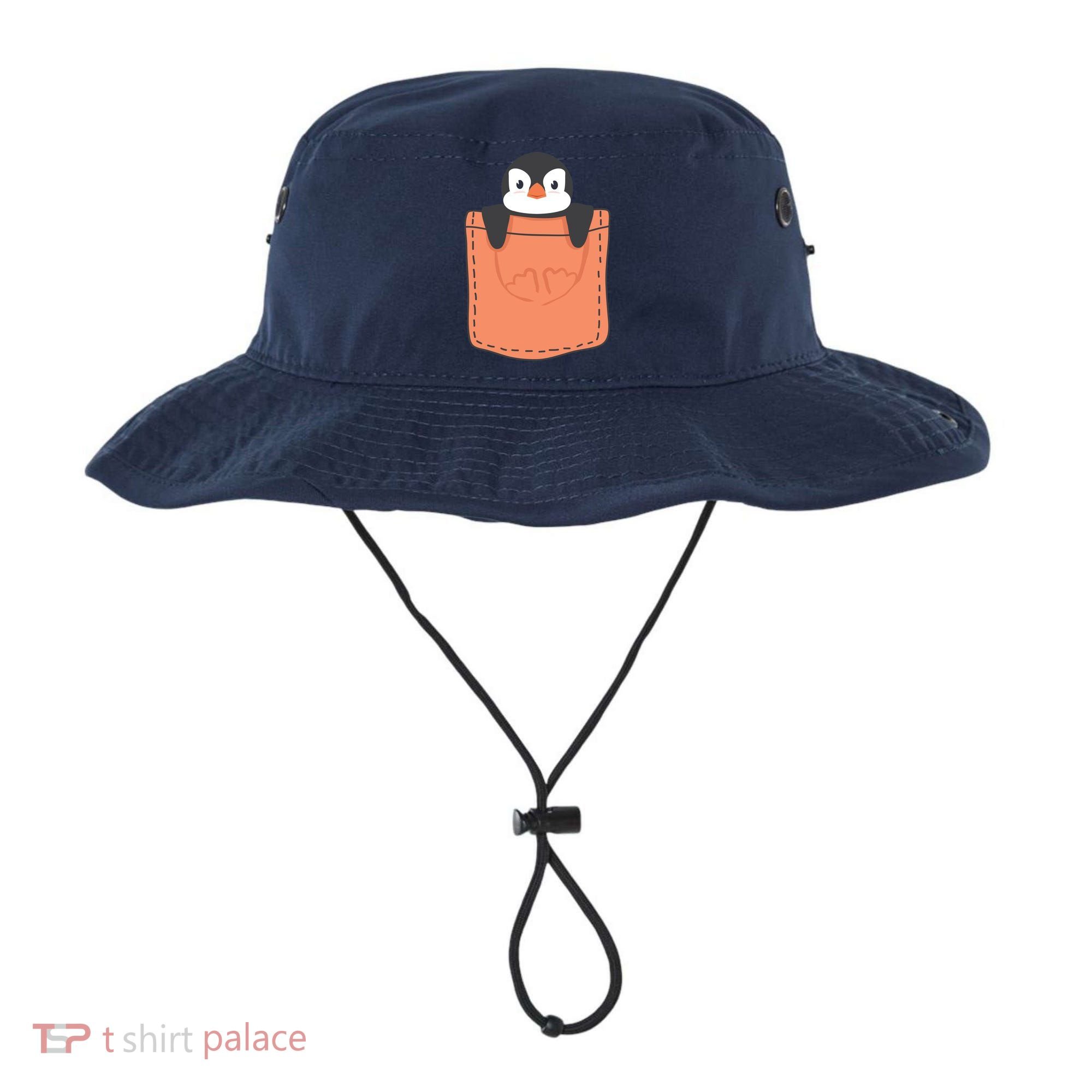 Cute Penguin In Pocket Bucket Hat