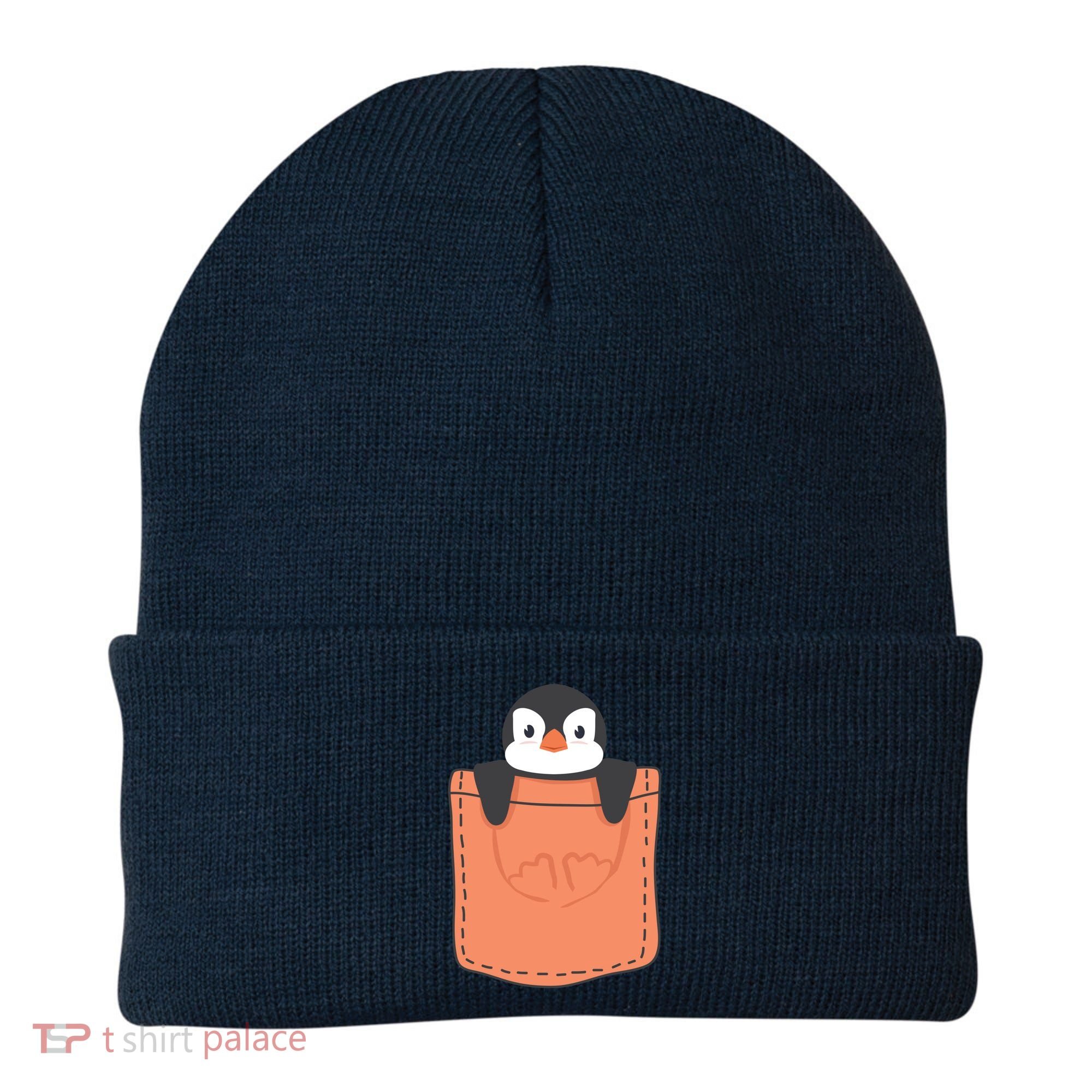 Cute Penguin In Pocket Beanie