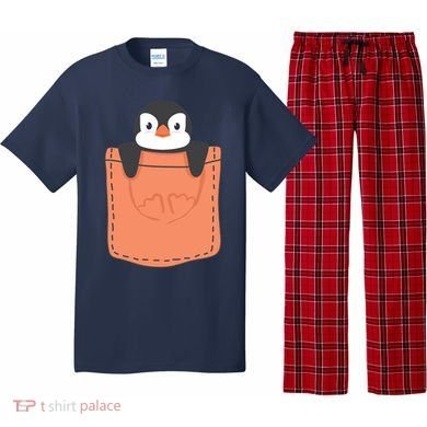 Cute Penguin In Pocket Pajama Set