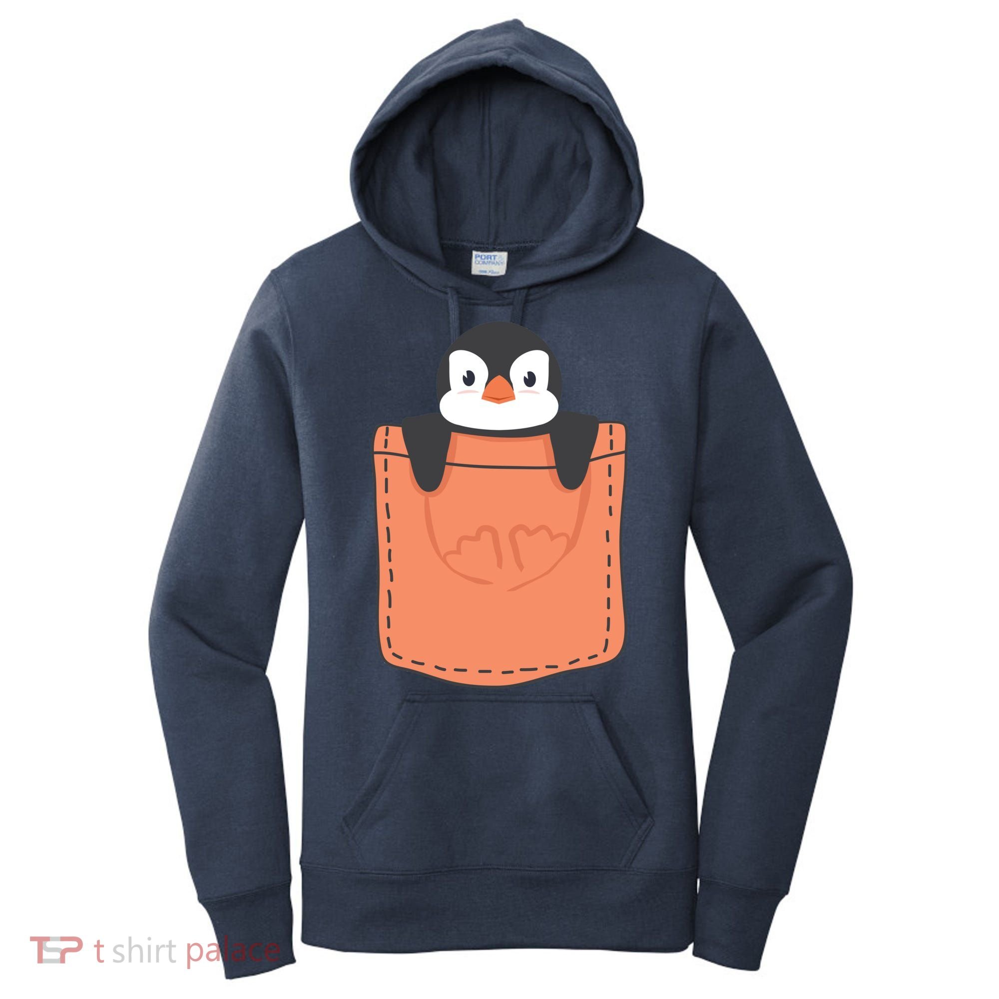 Cute Penguin In Pocket Women's Hoodie