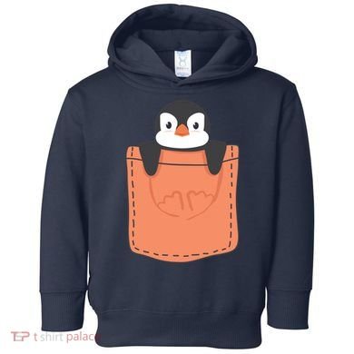 Cute Penguin In Pocket Toddler Hoodie