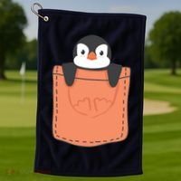 Cute Penguin In Pocket Golf Towel thumb 1