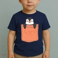 Cute Penguin In Pocket Toddler T-Shirt thumb 2