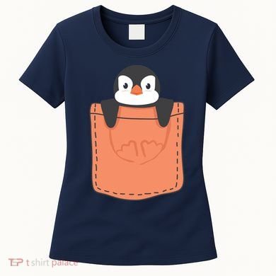 Cute Penguin In Pocket Women's T-Shirt