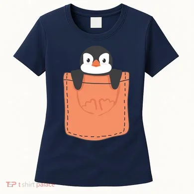 Cute Penguin In Pocket Women's T-Shirt
