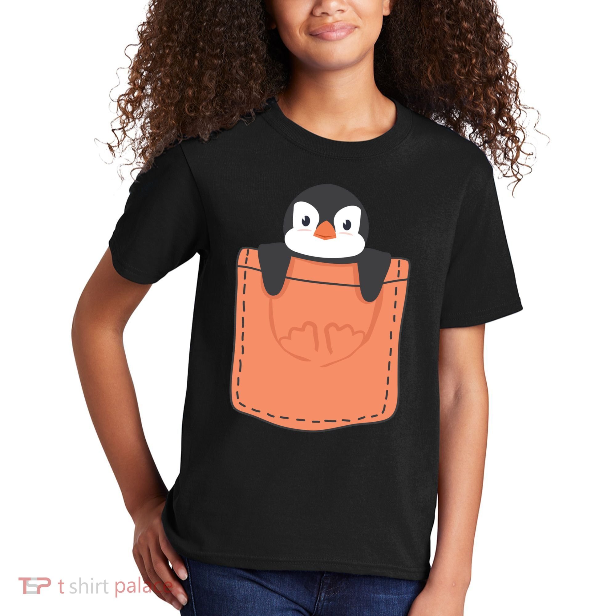Cute Penguin In Pocket Kids T-Shirt