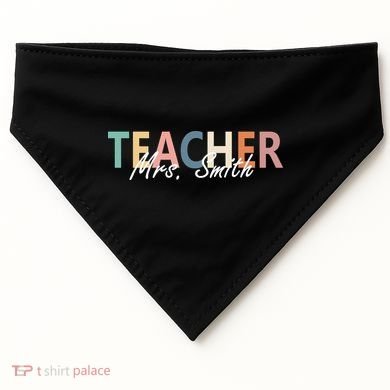 Cute Personalize Teacher Customizable Gift Custom USA-Made Doggie Bandana