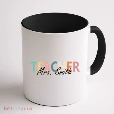 Cute Personalize Teacher Customizable Gift Custom Coffee Mug back