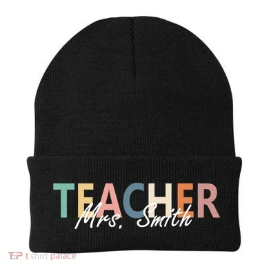 Cute Personalize Teacher Customizable Gift Custom Beanie