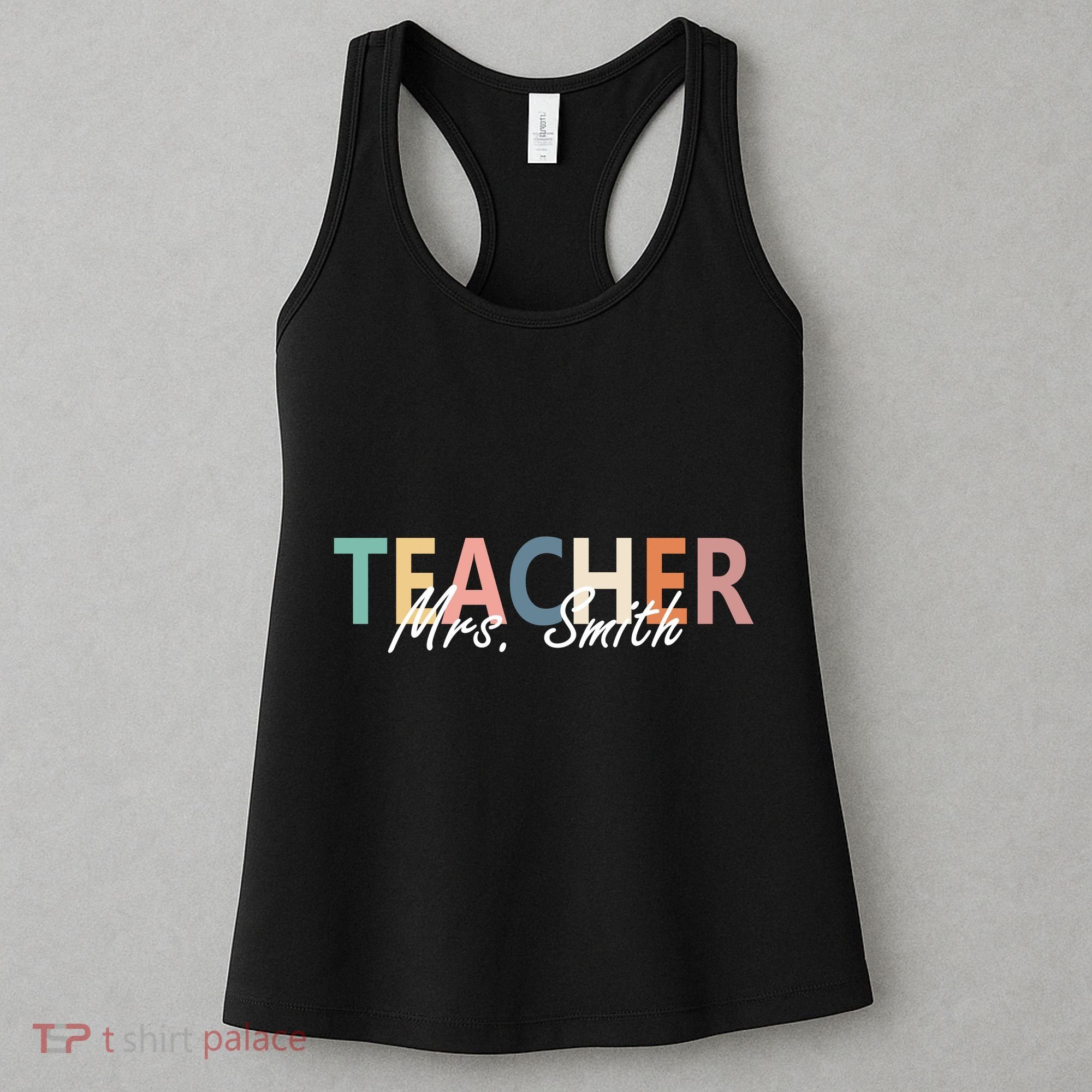Cute Personalize Teacher Customizable Gift Custom Women's Tank Top