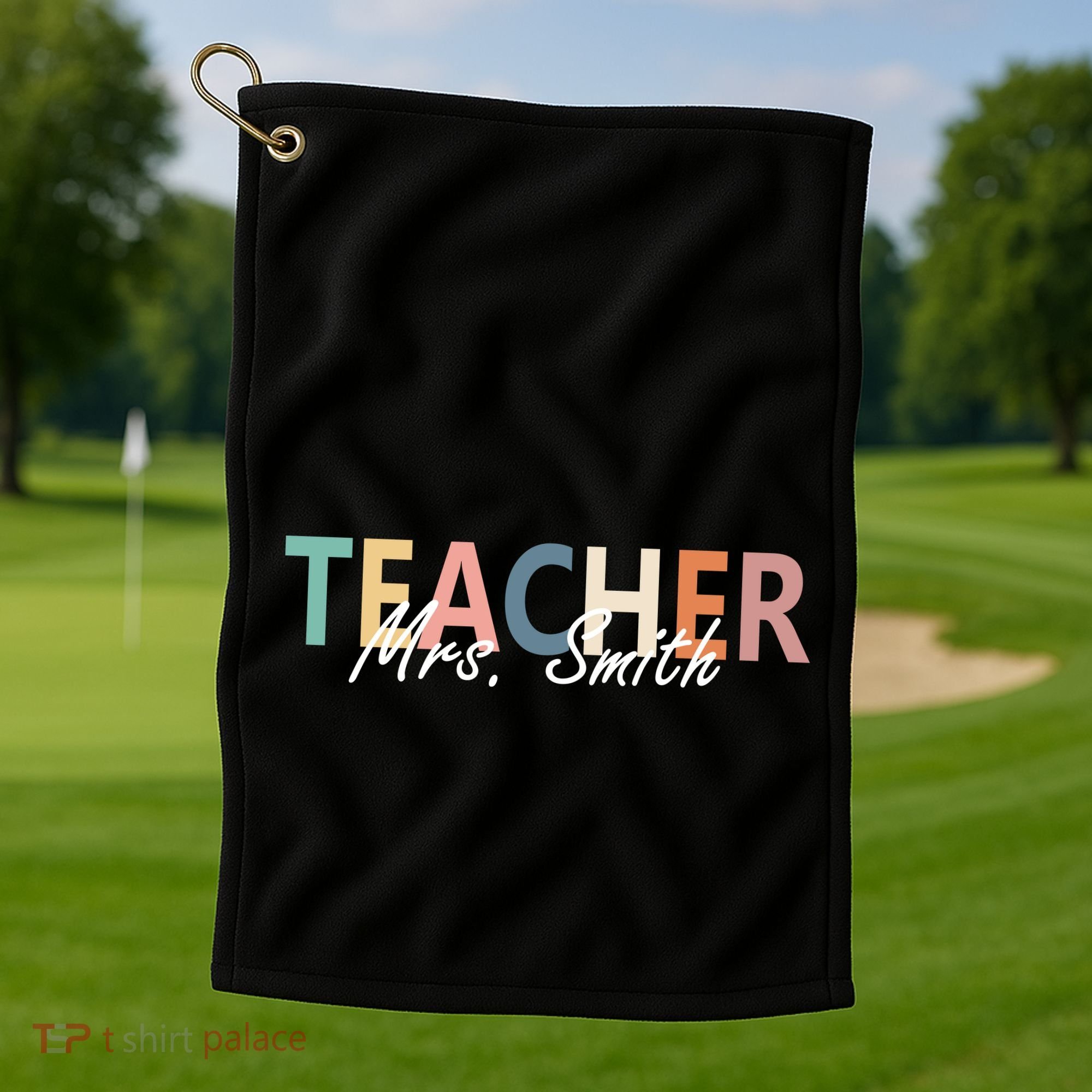 Cute Personalize Teacher Customizable Gift Custom Golf Towel