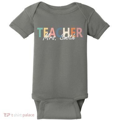 Cute Personalize Teacher Customizable Gift Custom Baby Bodysuit