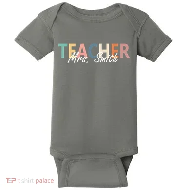 Cute Personalize Teacher Customizable Gift Custom Baby Bodysuit