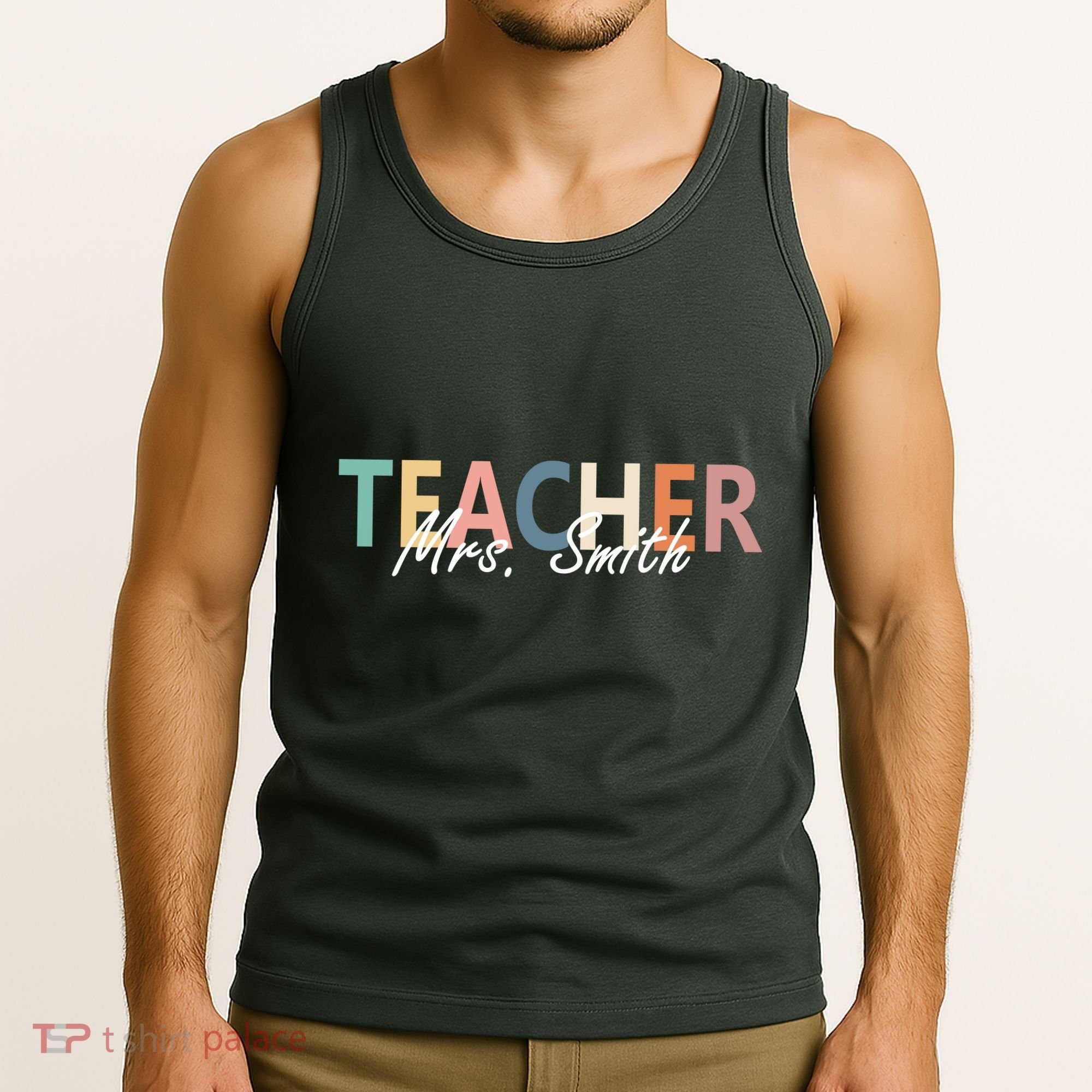 Cute Personalize Teacher Customizable Gift Custom Tank Top