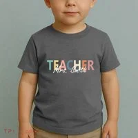 Cute Personalize Teacher Customizable Gift Custom Toddler T-Shirt thumb 2