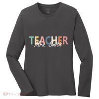Cute Personalize Teacher Customizable Gift Custom Women's Long Sleeve Shirt thumb 0