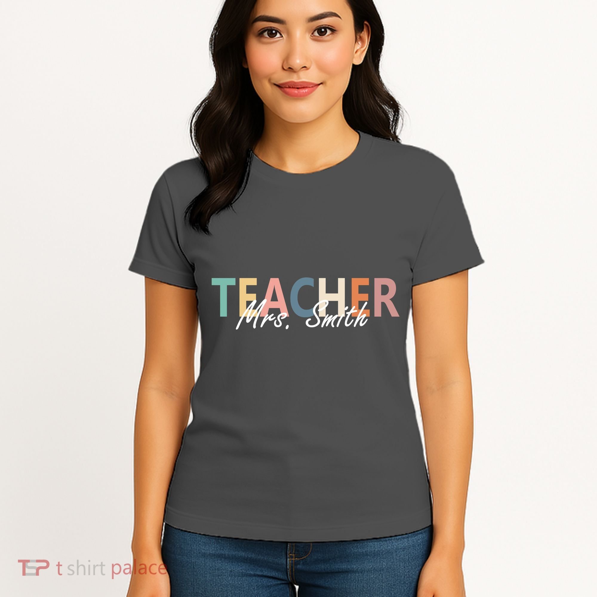 Cute Personalize Teacher Customizable Gift Custom Women's T-Shirt